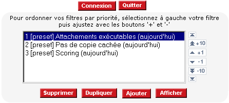 mfilter: les 3 filtres standard